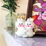 Hugging Bunny Couple Keychain