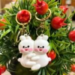 Hugging Bunny Couple Keychain - Image 2