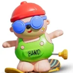 Skateboard Bear Wind Up Toy - Image 2