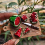 Chopping Watermelon Fridge Magnet (1pc)