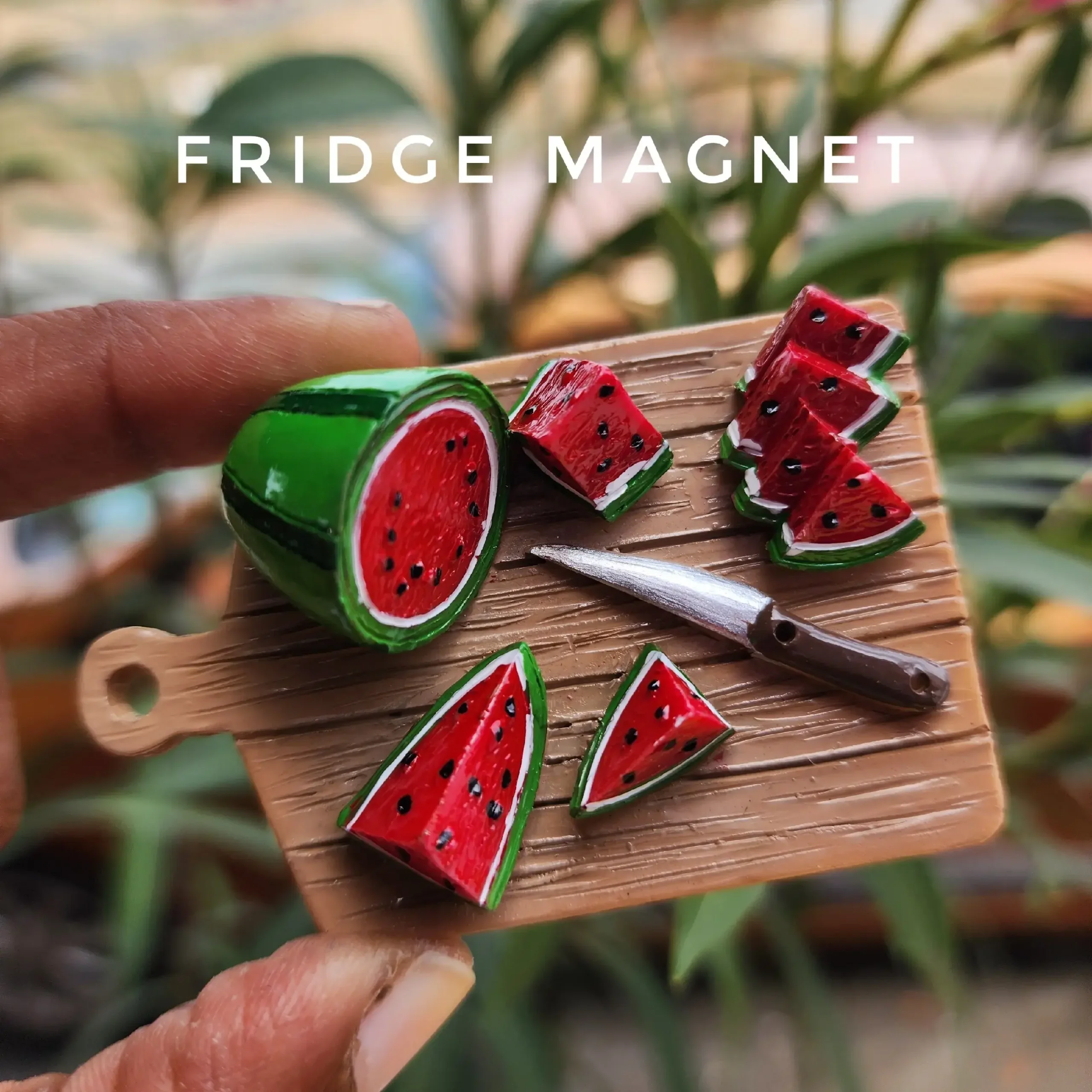 bc7CleFO.webp Chopping Watermelon Fridge Magnet (1pc) - Image 1