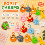 Mini Pop it Charms Animal Keychain